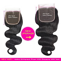 Selina 5x5 Hd Lace Closure Brazilian Body Wave Closure Lace Closure Human Hair Unprocessed Human Hair Brazilian Virgin Hair Free Part Closure Natural Hair Color Black (12Inch, 5X5Body)