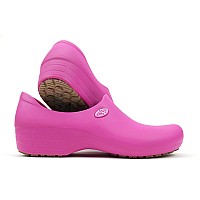 Sticky Nursing Shoes for Women - Waterproof Non Slip (6, Pink Stetho)