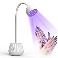 Nail Drying Lamp, 24W Nail Polish Curing Lamp, 365nm 405nm 360 Degree Rotatable Gooseneck USB Charging Nail Gel Dryer for Salon or Home Use