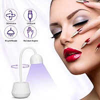 Nail Drying Lamp, 24W Nail Polish Curing Lamp, 365nm 405nm 360 Degree Rotatable Gooseneck USB Charging Nail Gel Dryer for Salon or Home Use