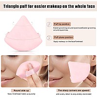 8 Pcs Cotton Powder Puff Face,JASSINS Triangle super soft Both dry and wet Makeup Setting Puff,For Concealer/Loose Powder/Body Powder/Foundation/Blush Makeup Sponge Set (Pink)