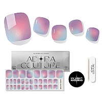 Adora Couture Semi Cured Gel Nail Strips Pedicure Stickers 32Pcs Glossy Toe Nail Stickers Gel Nail Pedi Strips Gel Nail Wra