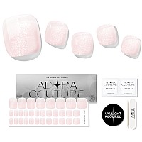 Adora Couture Semi Cured Gel Nail Strips Pedicure Stickers 32Pcs Glossy Toe Nail Stickers Gel Nail Pedi Strips Gel Nail Wr