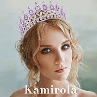 Kamirola Royal Queen Crown And Tiaras Princess Crown For Women And Girls Crystal Headbands For Bridal Princess For Wedding And