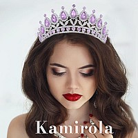 Kamirola Royal Queen Crown And Tiaras Princess Crown For Women And Girls Crystal Headbands For Bridal Princess For Wedding And