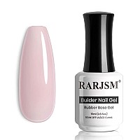 Rarjsm Rubber Base Gel Light Pink Sheer Rubber Base Coat Gel Nail Polish Transparente Pink For Nails French Manicure Extend Gel