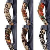 Yariew Tattoo Sleeves For Men 12Pcs Arm Sleeves Fake Tattoos Sleeves To Cover Arms Cooling Sun Protection Sleeves