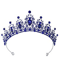 Kamirola - Queen Crown and Tiaras Princess Crown for Women and Girls Crystal Headbands for Bridal, Princess for Wedding and Party(Silver&Blue)