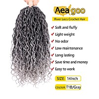 Goddess Faux Locs Crochet Hair 14 Inch 7 Packs Gray Crochet Goddess Locs Pre Looped Faux Locs Crochet Hair For Black Women River