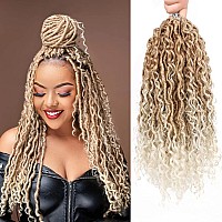 14 Inch Goddess Faux Locs Crochet Hair For Black Women Pre Looped Curly Crochet Goddess Locs Blonde Bohemian River Locs Crochet