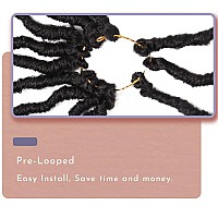 BOHOBABE 14 Inch New Faux Locs With Curly End 6 Packs Soft Locs Crochet Hair Short Natural Crochet Braids (6Packs,2#)