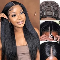 Unice Kinky Straight V Part Wig Human Hair No Leave Out Glueless Upgrade U Part Wig Human Hair Clip In Wigs Beginner Friendly No