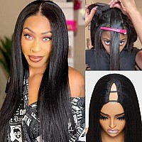 Unice Kinky Straight V Part Wig Human Hair No Leave Out Glueless Upgrade U Part Wig Human Hair Clip In Wigs Beginner Friendly No