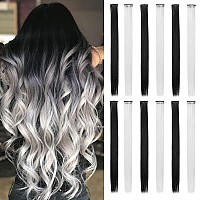 Colored Clip In Hair Extensions21 Colorful Straight Hair Extensions Clip In For Women Party Christmas Birthday Party White A