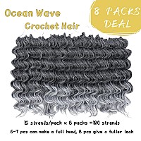 8 Packs Ocean Wave Crochet Hair Water Wave Crochet Hair For Women 12 Inch Short Curly Crochet Hair Beach Curl Deep Twist Crochet