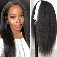 Beauty Forever V Part Wig Human Hair Kinky Straight No Leave Out Upgraded U Part Wigs For Women10A Grade Yaki Straight Wear And