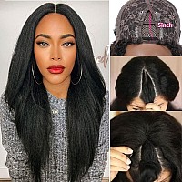 Beauty Forever V Part Wig Human Hair Kinky Straight No Leave Out Upgraded U Part Wigs For Women10A Grade Yaki Straight Wear And