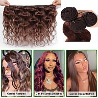 Kapelli Hair Brazilian Body Wave Bundles With Closure 22 24 2620 10A Light Brown Body Wave Human Hair Bundles With Lace Closu