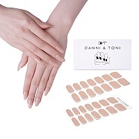 DANNI & TONI Semi Cured Gel Nail Strips Nude Glitters Gel Nail Stickers (Simply Sand) 28 Stickers