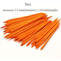 Borogo 100 Pcs Orange Wood Nail Sticks Double Sided Multi Functional Cuticle Pusher Manicure Pedicure Tool For Manicure Pedicure