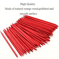 Borogo 100 Pcs Orange Wood Nail Sticks Double Sided Multi Functional Cuticle Pusher Manicure Pedicure Tool For Manicure Pedicure