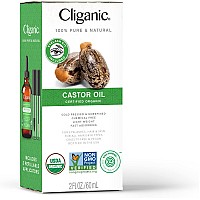 Cliganic Organic Castor Oil, 100% Pure (2oz with Eyelash Kit) - For Eyelashes, Eyebrows, Hair & Skin