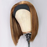 Aisi Bob Headband Wigs Human Hair Short Straight Ombre Highlight Human Hair Wigs For Black Women 150 Density Brazilian Glueless