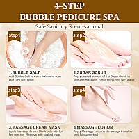 Nbc Beautilab Pedicure Kit Foot Soak Set Bubble Salt Sugar Scrub Massage Mask Massage Lotion In A Box 4 Step Foot Spa Kit F