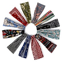 Aktvshow Womens Boho Headbands For Short Hair Nonslip Wide Head Bands For Workout Sports Yoga Hair Accessories