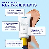 Supergoop Mineral Mattescreen Spf 40 15 Ml 100 Mineral Oilfree Broad Spectrum Sunscreen Smooths Skins Appearance Mi