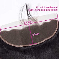 Selina Straight Lace Closure 13x4 Hd Lace Frontal Closure Transparent Lace Frontal Closure Brazilian Straight Human Hair Natural Black Hair Color(12Inch,13x4 Straight)