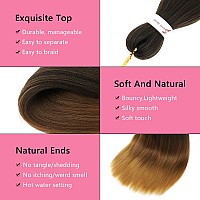 Braiding Hair Pre Stretched 8 Packs Prestretched Braiding Hair 26 Inch Ombre Braiding Hair Itch Free 1B3027 Yaki Synthetic