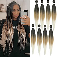 Braiding Hair Pre Stretched 8 Packs Prestretched Braiding Hair 26 Inch Ombre Braiding Hair Itch Free 1B27613 Yaki Synthetic