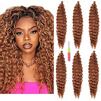 Maysa Ocean Wave Crochet Hair 22 Inch 6Packs Soft Curly Braiding Crochet Hair Wave Crochet Hair Extensions For Women 30Brown