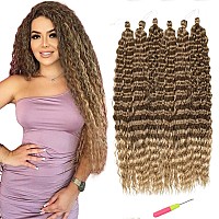 Maysa Ocean Wave Crochet Hair 30Inch Ombre Curly Crochet Hair 6Packs Deep Wave Crochet Hair Extensions For Women T824