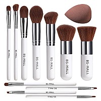 Bsmall Makeup Brush Set 11Pcs Bamboo Synthetic Kabuki Brush Set Foundation Powder Blending Concealer Eye Shadows Blush Cosmetic