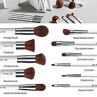 Bsmall Makeup Brush Set 11Pcs Bamboo Synthetic Kabuki Brush Set Foundation Powder Blending Concealer Eye Shadows Blush Cosmetic