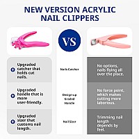 Airsee Nail Clippers For Acrylic Nails With Sizer And Catcher Adjustable Nail Tip Cutter With Length Measurement Dial Artificial