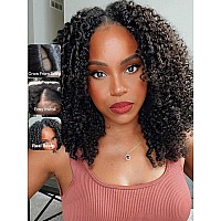 Unice Glueless Kinky Curly V Part Wigs Human Hair No Leave Out Upgrade U Part Wigs Afro Kinky Curly V Shape Human Hair Wig With