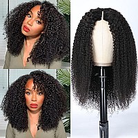 Unice Glueless Kinky Curly V Part Wigs Human Hair No Leave Out Upgrade U Part Wigs Afro Kinky Curly V Shape Human Hair Wig With