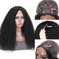 Unice Glueless Kinky Curly V Part Wigs Human Hair No Leave Out Upgrade U Part Wigs Afro Kinky Curly V Shape Human Hair Wig With