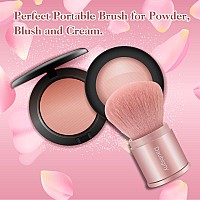 Retractable Kabuki Makeup Brushdaubigny Powder Brushes Foundation Travel Foundation Brush For Blush Bronzer Powder Pink