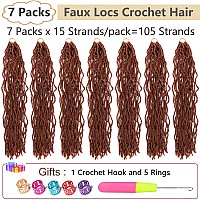 Faux Locs Crochet Hair Copper Red Soft Locs 30 Inch 7 Packs Ginger Long Crochet Locs Goddess Locs Natural Synthetic Pre looped Crochet Braids For Butterfly Locs (30 Inch (Pack of 7), 350#)