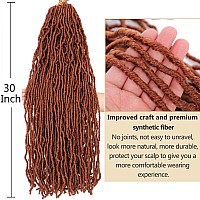 Faux Locs Crochet Hair Copper Red Soft Locs 30 Inch 7 Packs Ginger Long Crochet Locs Goddess Locs Natural Synthetic Pre looped Crochet Braids For Butterfly Locs (30 Inch (Pack of 7), 350#)