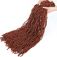 Faux Locs Crochet Hair Copper Red Soft Locs 30 Inch 7 Packs Ginger Long Crochet Locs Goddess Locs Natural Synthetic Pre looped Crochet Braids For Butterfly Locs (30 Inch (Pack of 7), 350#)