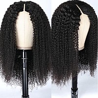 UNICE Kinky Curly V Part Wigs Upgrade U Part Wigs Human Hair 150% Density for Women, No Leave Out Glueless Wig Brazilian Virgin Hair Beginner Friendly Wig No Glue No sew in 16inch