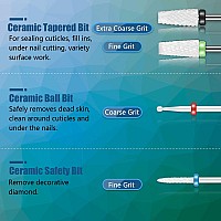 Depvko 10Pcs Ceramic Nail Drill Bits Set 332 Inch Professional Drill Bits For Nails Cuticle Remover For Acrylic Electric Manic