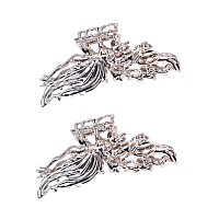 2 Pcs Large Metal Hair Claw Clips Personality Nonslip Silver Hair Clampsperfect Jaw Hair Clamps For Women And Thinnerthick H