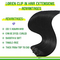 Lorien Clip In Hair Extensions Real Human Hair 22 Inch 110G 1 Jet Black Clip In 100 Brazilian Remy Human Hair Extensions 8Pc