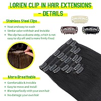 Lorien Clip In Hair Extensions Real Human Hair 22 Inch 110G 1 Jet Black Clip In 100 Brazilian Remy Human Hair Extensions 8Pc